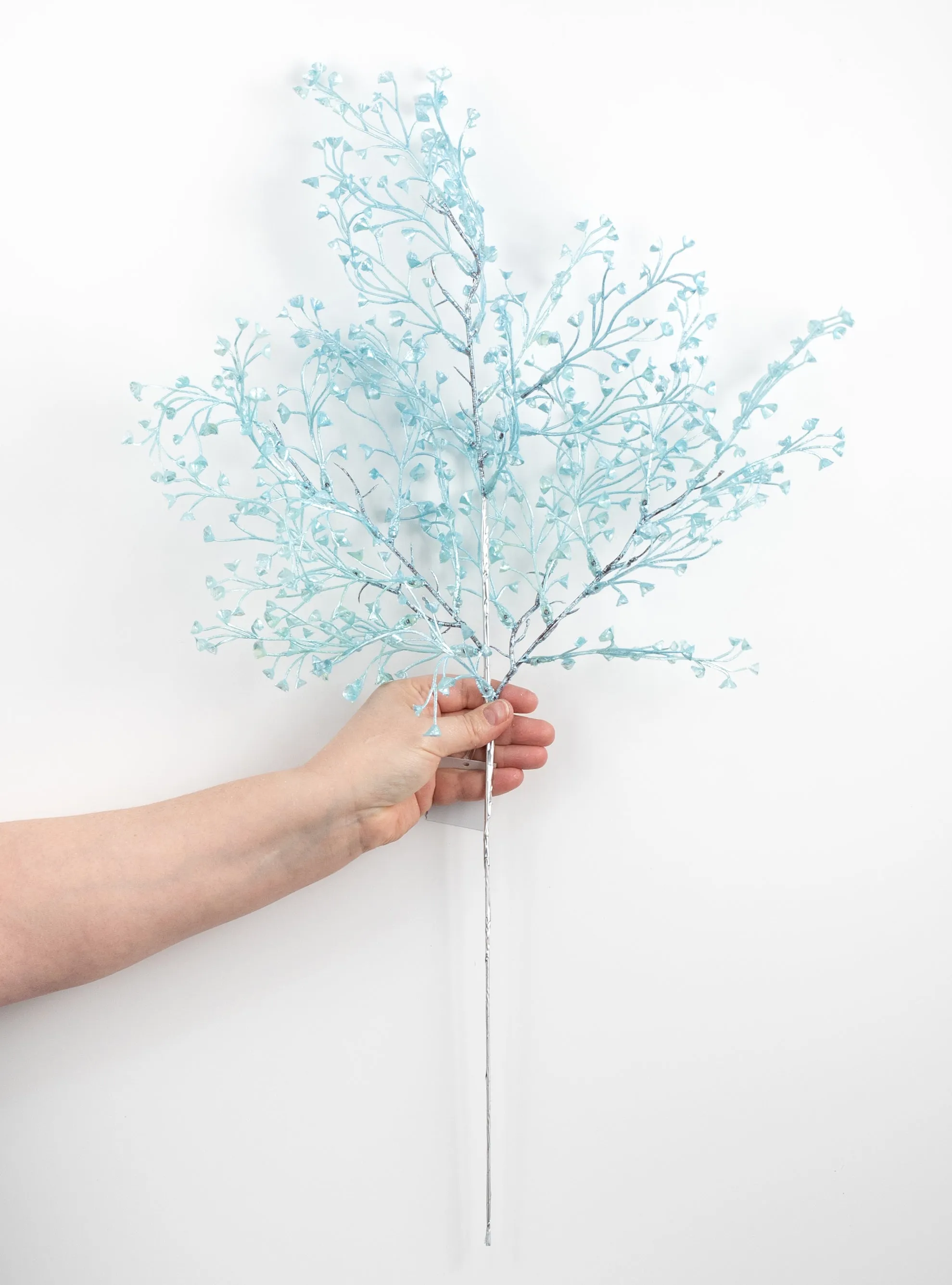 28" Pearl Mini Flower Spray: Light Blue