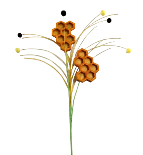 30" Yellow Honey Comb Spray 2 Stems 62925YW
