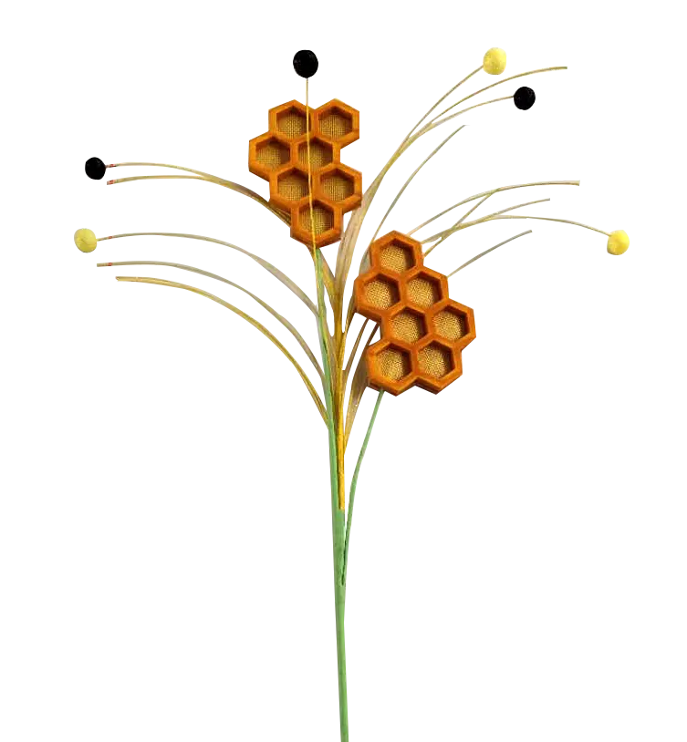 30" Yellow Honey Comb Spray 2 Stems 62925YW