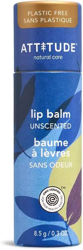 Attitude Plastic-Free Unscented Lip Balm Enriched With Olive Oil 8.5g