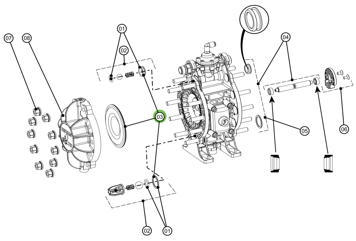 Binks DXK-3 Diaphragm Kit
