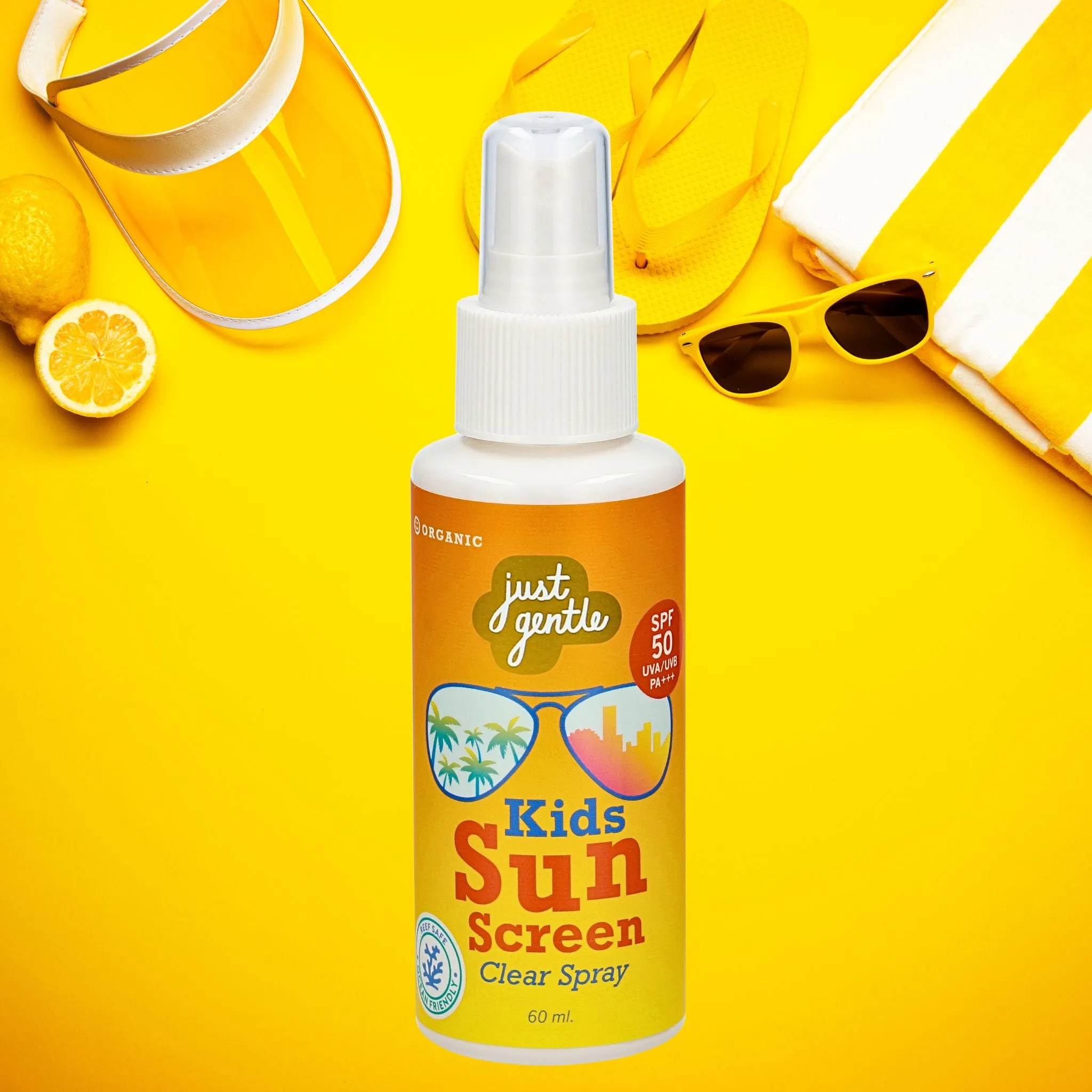 Just Gentle Kids Sunscreen Spray - SPF 50/UVA - Non Nano Mineral Based Formula