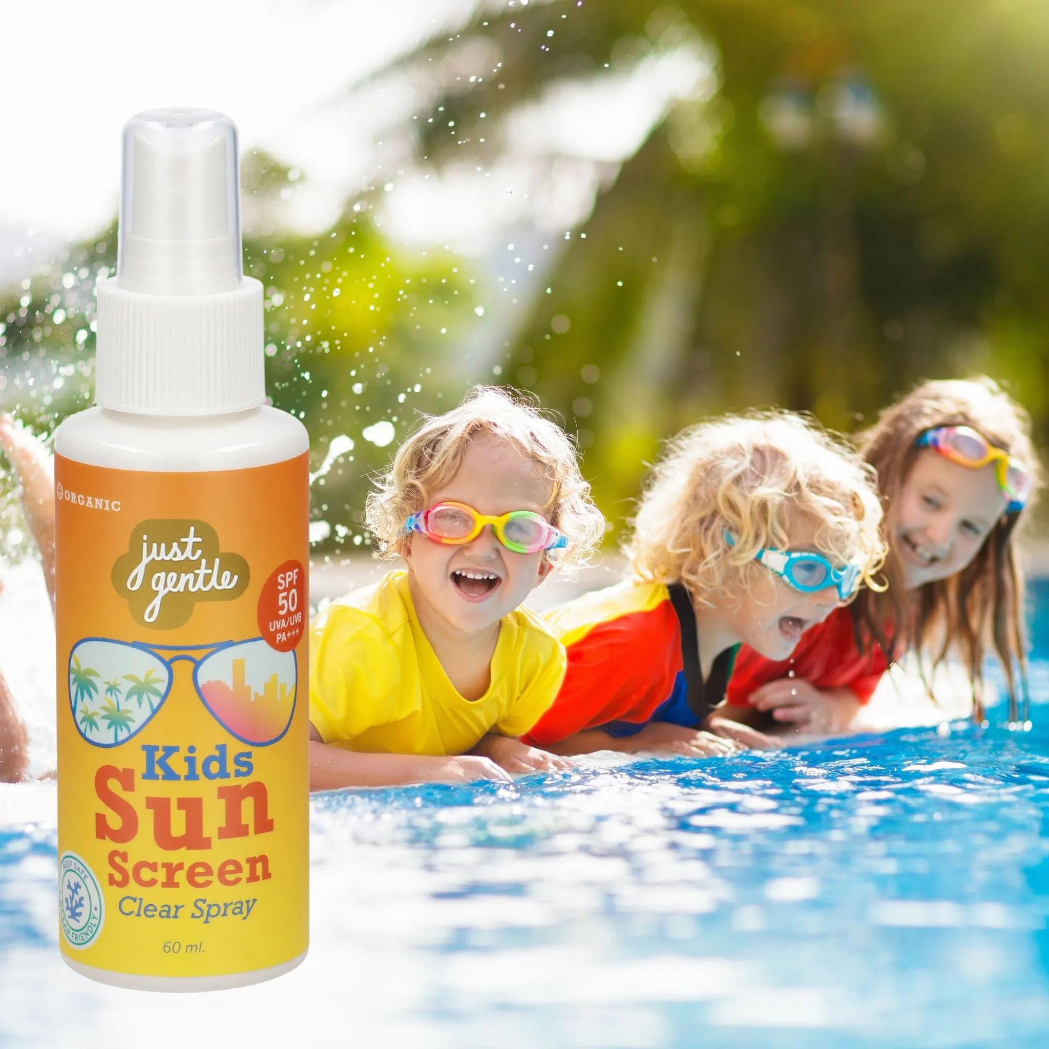 Just Gentle Kids Sunscreen Spray - SPF 50/UVA - Non Nano Mineral Based Formula