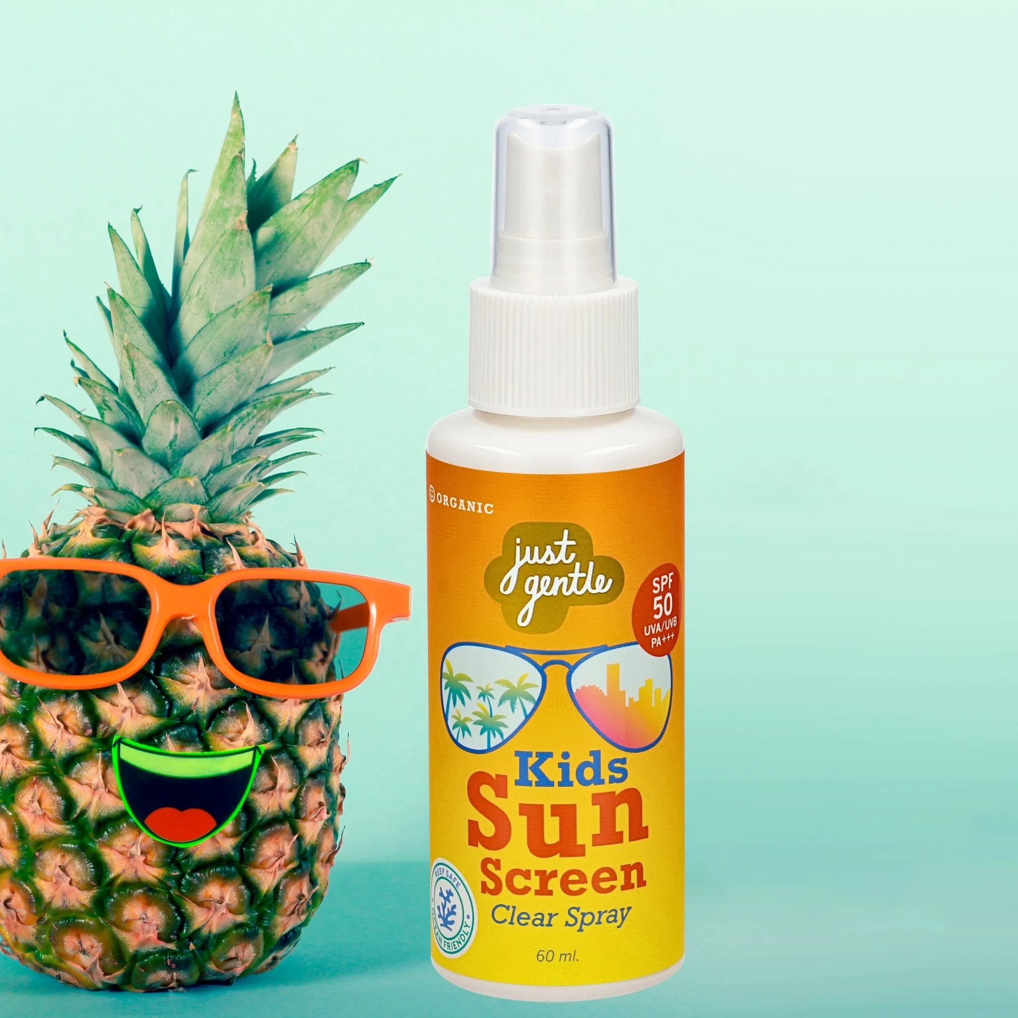 Just Gentle Kids Sunscreen Spray - SPF 50/UVA - Non Nano Mineral Based Formula