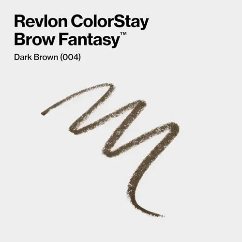Revlon ColorStay Brow Fantasy, All In One Eyebrow Powder Pencil with Shaping Clear Gel, Gel Infused with Panthenol, Smudge-proof, 16HR Visibly Full Brows, 104 Dark Brown