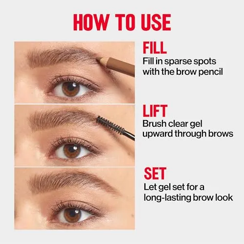 Revlon ColorStay Brow Fantasy, All In One Eyebrow Powder Pencil with Shaping Clear Gel, Gel Infused with Panthenol, Smudge-proof, 16HR Visibly Full Brows, 104 Dark Brown